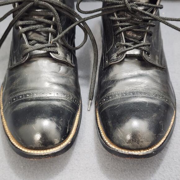 Stacy Adams Mens 9D Black Leather Lace Up Dress Boots Cap Toe main image 11